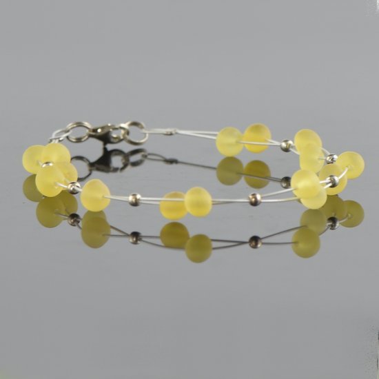 Raw amber yellow bracelet with wire